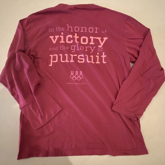 USA Olympics Shirt Mens Size Extra Large Red Long Sleeve Graphic Tee T XL - Picture 7 of 8